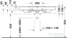 Duravit BALCOON 100x48 cm-es falra, vagy bútorra szerelhető mosdó leeresztővel, Duarshield mázzal, fehér 241210AA00