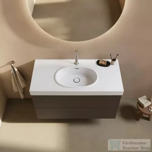Duravit BALCOON 100x48 cm-es falra, vagy bútorra szerelhető mosdó leeresztővel, Duarshield mázzal, matt fehér 241210AC00