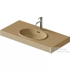   Duravit BALCOON 100x48 cm-es falra, vagy bútorra szerelhető mosdó leeresztővel, Duarshield mázzal, terra 241210AM00