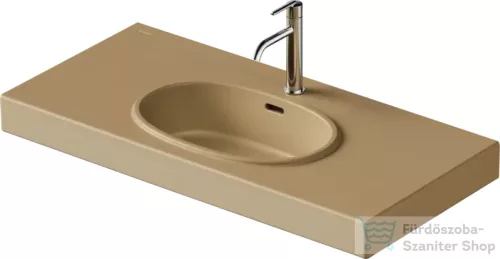 Duravit BALCOON 100x48 cm-es falra, vagy bútorra szerelhető mosdó leeresztővel, Duarshield mázzal, terra 241210AM00