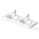 Duravit BALCOON 130x48 cm-es falra, vagy bútorra szerelhető dupla mosdó leeresztővel, Duarshield mázzal, fehér 241213AA00