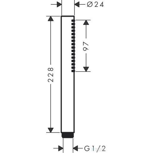 Hansgrohe PULSIFY S  Ecosmart+ 1 funkciós kézizuhany gégecső nélkül,matt fekete 24126670