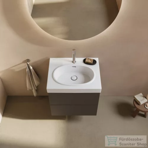 Duravit BALCOON 60x48 cm-es falra, vagy bútorra szerelhető mosdó leeresztővel, Duarshield mázzal, fehér 241260AA00