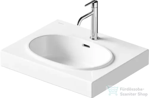 Duravit BALCOON 60x48 cm-es falra, vagy bútorra szerelhető mosdó leeresztővel, Duarshield mázzal, matt fehér 241260AC00