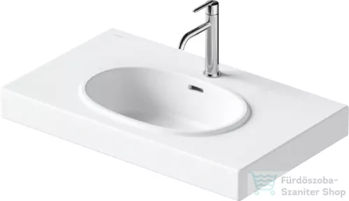 Duravit BALCOON 80x48 cm-es falra, vagy bútorra szerelhető mosdó leeresztővel, Duarshield mázzal, fehér 241280AA00