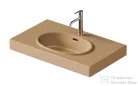 Duravit BALCOON 80x48 cm-es falra, vagy bútorra szerelhető mosdó leeresztővel, Duarshield mázzal, matt terra 241280AM00