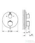 Grohe Atrio termosztátos zuhany keverő 2 kimenethez, beépített elzáró/váltó szeleppel, króm 24135003