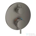 Grohe Atrio termosztátos zuhany keverő 2 kimenethez, beépített elzáró/váltó szeleppel, matt grafit színben 24135AL3