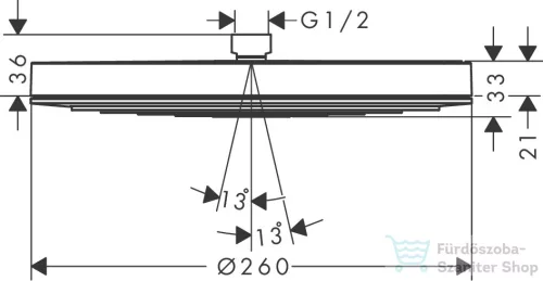 Hansgrohe Pulsify S 260 1 jet 26 cm-es fejzuhany, szálcsiszolt fekete króm 24140340