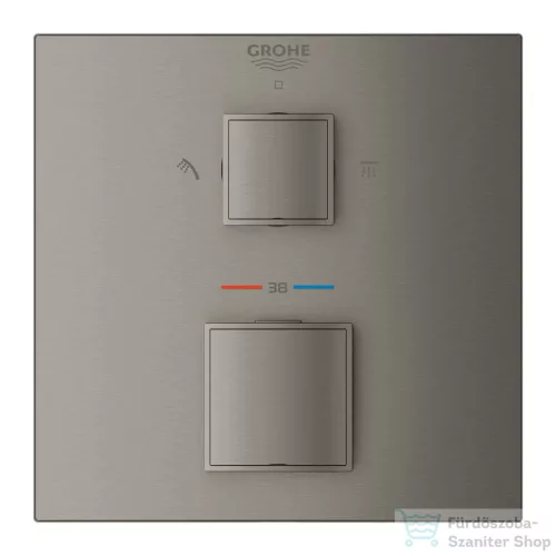 Grohe Grohtherm Cube termosztátos falsík alatti keverő 2 fogyasztóhoz,Brushed Hard Graphite 24154AL0