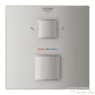 Grohe Grohtherm Cube Termosztátos falsík alatti keverő 2 fogyasztóhoz, matt szuperacél 24154DC0