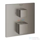 Grohe Grohtherm Cube Termosztátos kád keverő 2 kimenethez, beépített elzáró/váltó szeleppel, brushed hard grafit 24155AL0