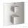 Grohe Grohtherm Cube Termosztátos kád keverő 2 kimenethez, beépített elzáró/váltó szeleppel, matt szuperacél 24155DC0