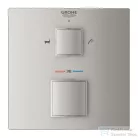 Grohe Grohtherm Cube Termosztátos kád keverő 2 kimenethez, beépített elzáró/váltó szeleppel, matt szuperacél 24155DC0