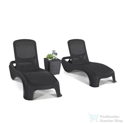 Curver Atlantic duo kerti nyugágy set Luzon asztallal grafit 241664K_217341_2