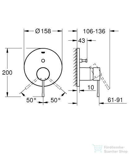 Grohe Essence 2 funkciós falsík alatti zuhanycsaptelep, warm sunset 24167DA1