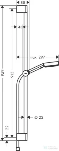 Hansgrohe PULSIFY Select S zuhanyszett 105, 3 jet Relaxation, 90 cm-es zuhanyrúddal, króm 24170000