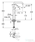 Grohe ESSENCE XL magasított mosdó csaptelep leeresztő nélkül,Supersteel 24170DC1