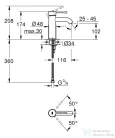 Grohe ESSENCE S mosdó csaptelep leeresztő nélkül,Phantom Black 24172KF1