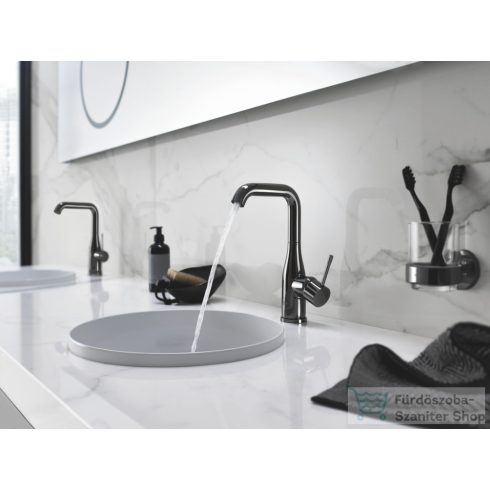 Grohe ESSENCE L magasított mosdó csaptelep automata leeresztővel,Hard Graphite 24174A01