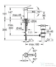 Grohe ESSENCE bidé csaptelep automata leeresztővel,Hard Graphite 24178A01