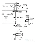 Grohe QuickFix START Edge mosdó csaptelep automata leeresztővel, króm 24196001