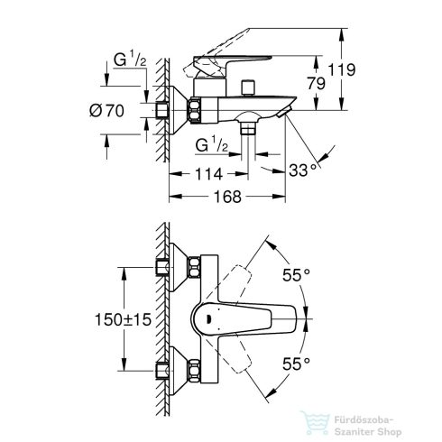 Grohe Start Edge egykaros kádcsaptelep, króm 24198001