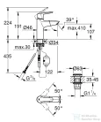 Grohe QuickFix START M kihúzható fejes mosdó csaptelep click-clack leeresztővel,króm 24205003