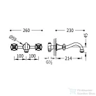TRES TRES-CLASIC Fali mosdó csaptelep, leeresztő nélkül,  steel, 24215101AC