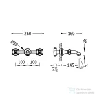 TRES TRES-CLASIC Fali mosdó csaptelep, leeresztő nélkül,  steel, 24215102AC