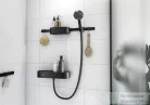 Hansgrohe Showertablet Select termosztátos zuhanycsaptelep zuhany-és tárolószettel, matt fekete 24250670