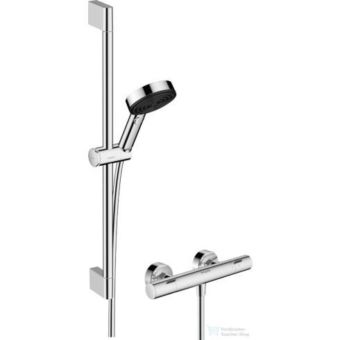 Hansgrohe Ecostat Fine termosztátos zuhany csaptelep,Pulsify Select S 66,9 cm-es rudas zuhanyszettel,króm 24262000