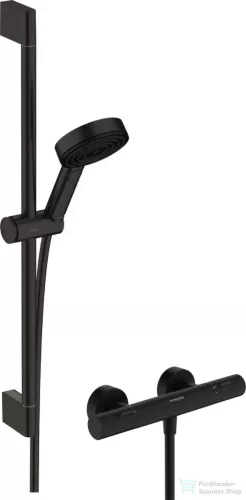 Hansgrohe Ecostat Fine termosztátos zuhany csaptelep,Pulsify Select S 66,9 cm-es rudas zuhanyszettel,matt fekete 24262670