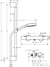 Hansgrohe Ecostat Fine termosztátos zuhany csaptelep,Pulsify Select S 66,9 cm-es rudas zuhanyszettel,matt fekete 24262670