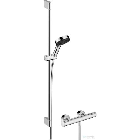 Hansgrohe Ecostat Element termosztátos zuhany csaptelep,Pulsify Select S 90 cm-es rudas zuhanyszettel,króm 24271000