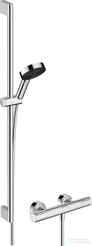 Hansgrohe Ecostat Element termosztátos zuhany csaptelep,Pulsify Select S 90 cm-es rudas zuhanyszettel,króm 24271000