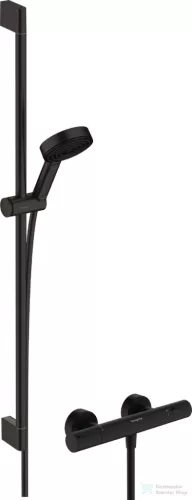 Hansgrohe Ecostat Element termosztátos zuhany csaptelep,Pulsify Select S 90 cm-es rudas zuhanyszettel,matt fekete 24271670