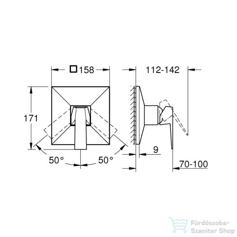 Grohe ALLURE BRILLANT falsík alatti kád/zuhany csaptelep alaptest nélkül,Brushed Hard Graphite 24277AL0