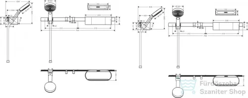 Hansgrohe Wallstoris kézizuhany szett 105, 3 jet EcoSmart Activation, zuhanyrúd 70cm, tároló szett, matt fekete 24291670