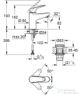 Grohe QuickFix SWIFT S mosdó csaptelep click-clack leeresztővel,króm 24318001