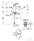 Grohe QuickFix SWIFT M mosdó csaptelep click-clack leeresztővel,króm 24326001