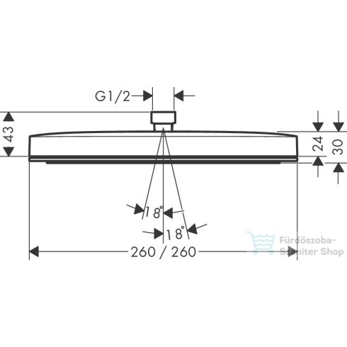Hansgrohe Pulsify E 260 1 jet 26x26 cm-es fejzuhany,matt fehér/grafit 24330700