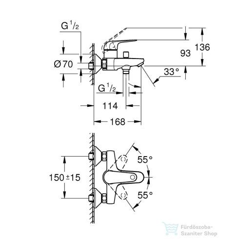 Grohe SWIFT egykaros kádtöltő csaptelep zuhanyszett nélkül,Króm 24335001