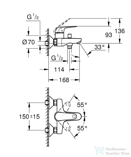 Grohe SWIFT egykaros kádtöltő csaptelep zuhanyszett nélkül,Króm 24335001