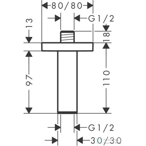 Hansgrohe E 10 cm-es mennyezeti zuhanykar, szálcsiszolt fekete króm 24338340