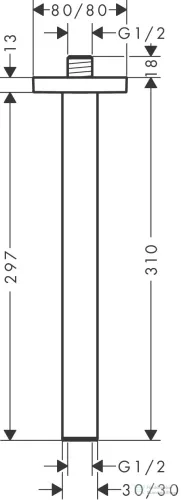 Hansgrohe E 30 cm-es mennyezeti zuhanykar,matt fekete 24339670
