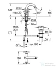 Grohe ATRIO bidé csaptelep automata leeresztővel,Supersteel 24353DC0