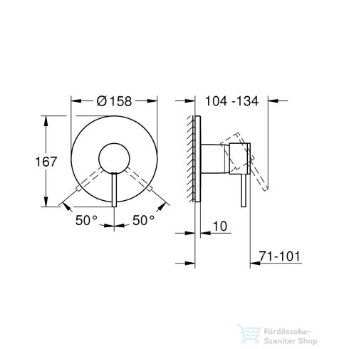 Grohe ATRIO falsík alatti kád/zuhany csaptelep1 fogyasztóhoz,Cool Sunrise 24354GL0
