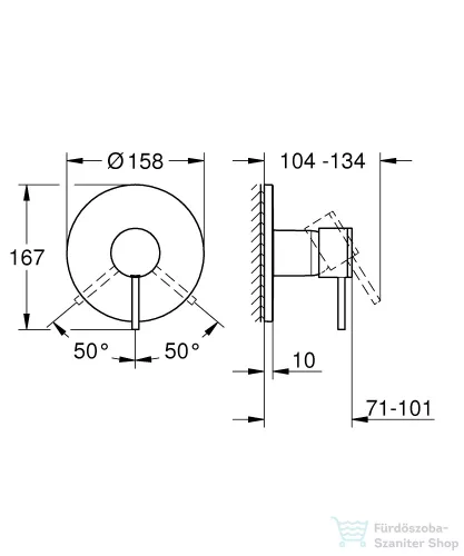 Grohe ATRIO falsík alatti kád/zuhany csaptelep1 fogyasztóhoz,Cool Sunrise 24354GL0