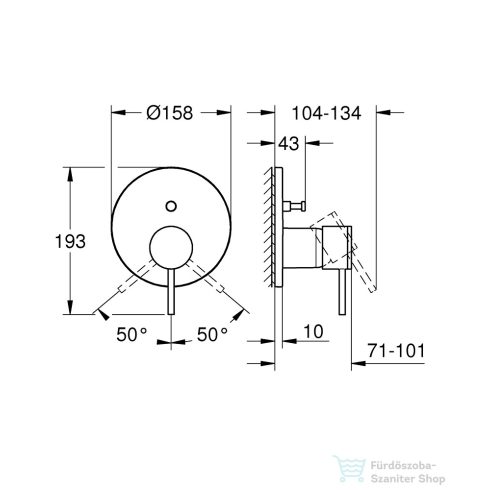 Grohe Atrio falsík alatti kád/zuhany csaptelep,Supersteel 24355DC0